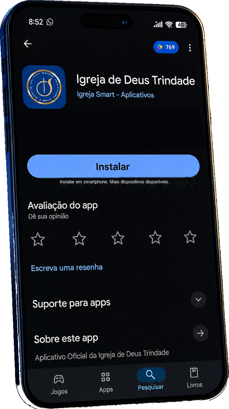 Página do aplicativo Igreja de Deus Trindade na Play Store